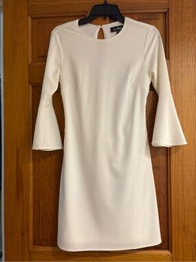 Lulu's Cream Bell Sleeve Mini Dress